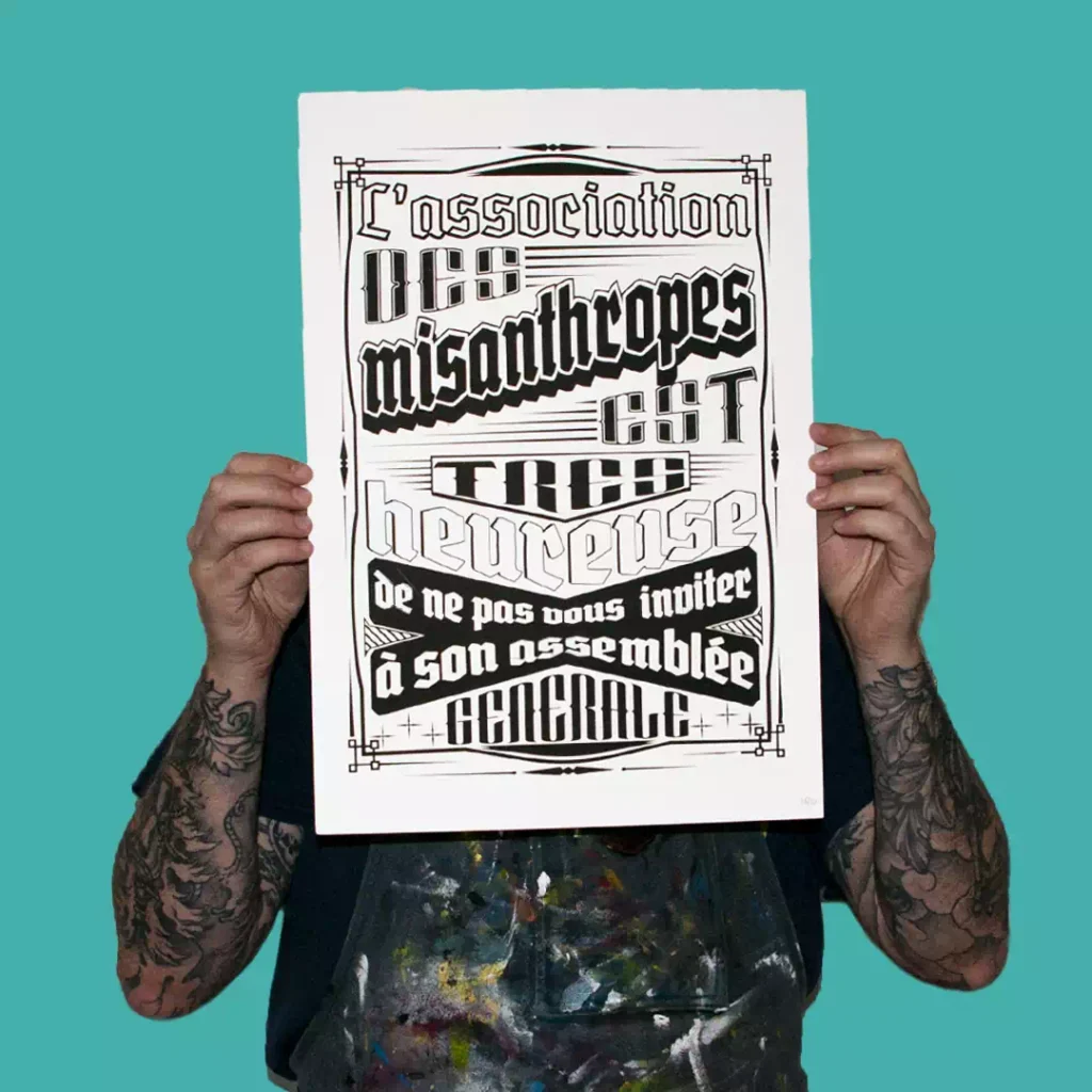 | misanthrope.webp | misanthrope | Poster misanthrope illustration sérigraphie Nantes |