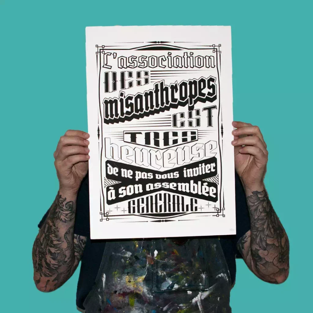 | misanthrope.webp | misanthrope | Poster misanthrope illustration sérigraphie Nantes |
