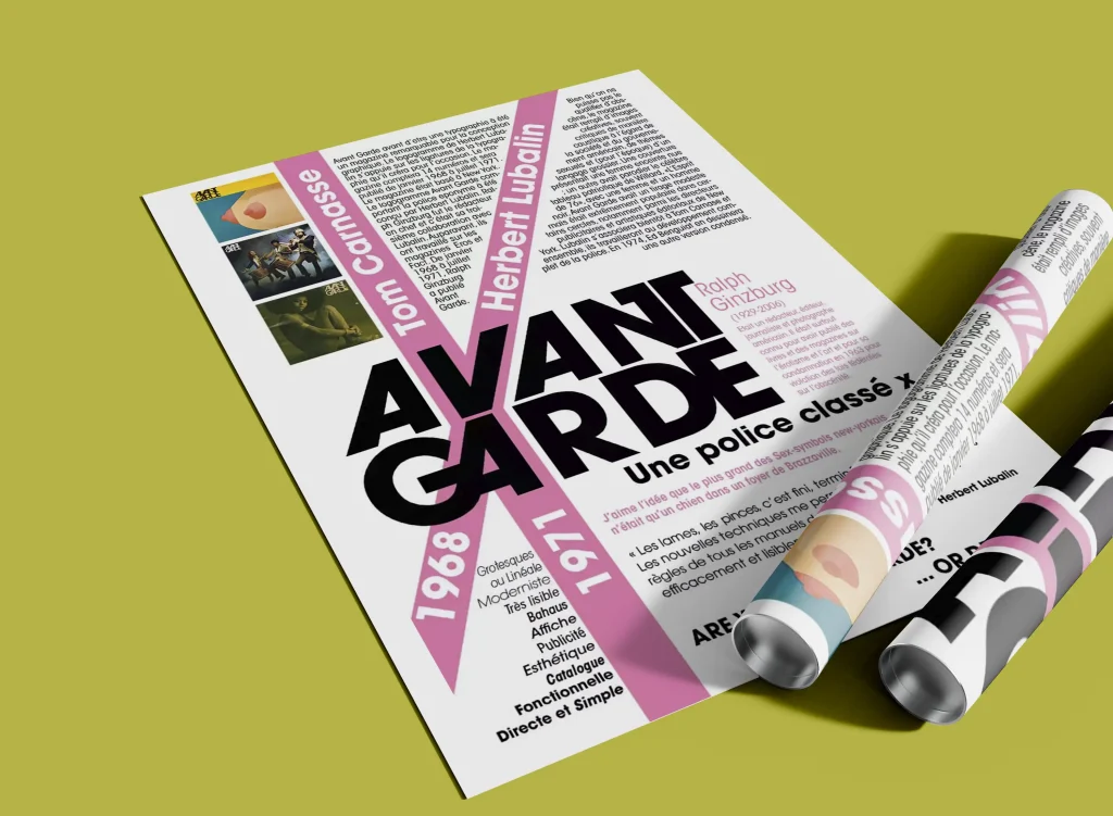 Avant garde mise en page typo