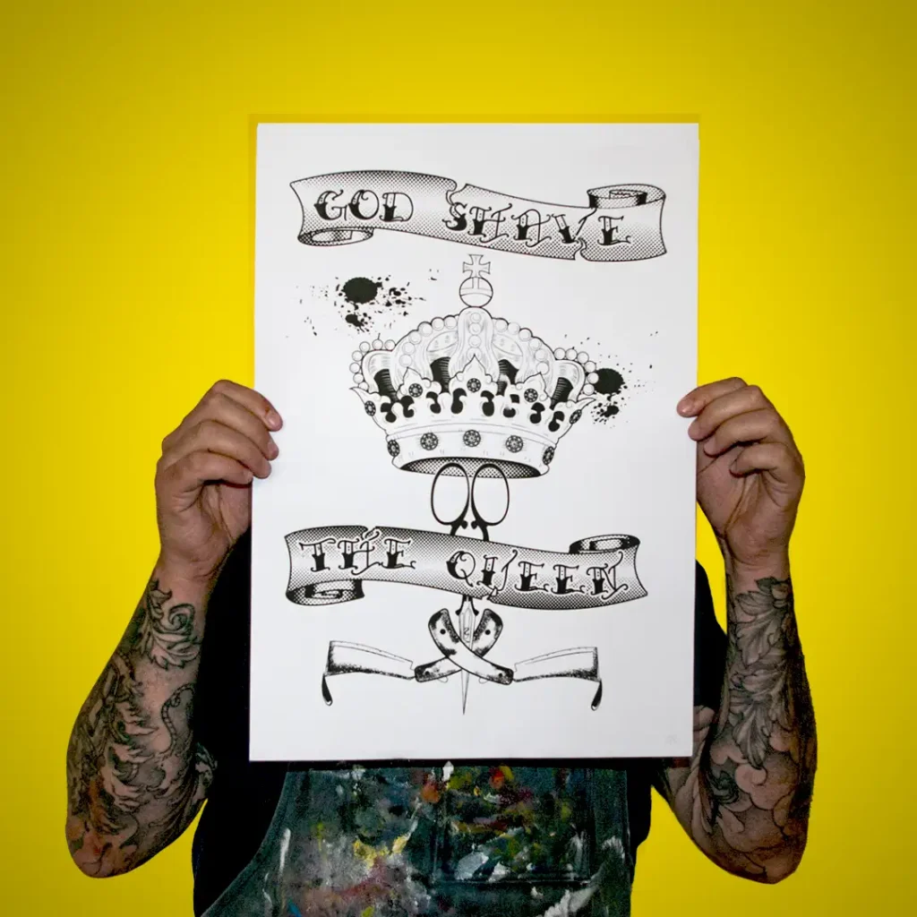god-shave-the-queen.webp | god-shave-the-queen | Affiche God Shave the Queen design graphique Nantes |